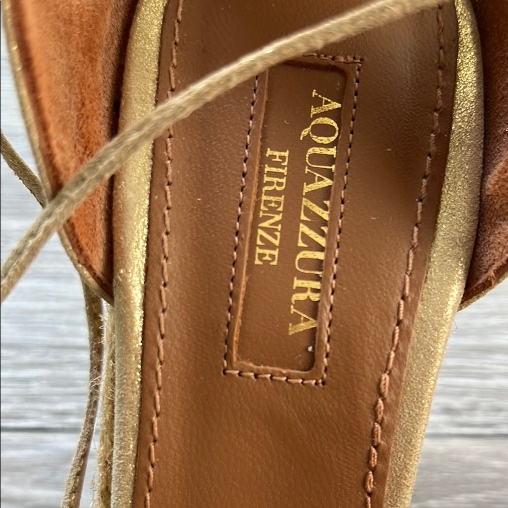 Aquazzura Gold Glitter Women's Shoes - Picture 3 of 11